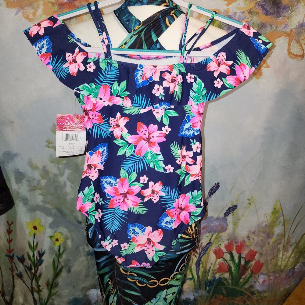 KANU Surf Girls Navy Hawaiian Swimsuit.